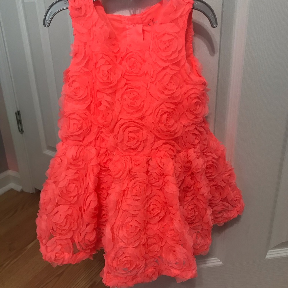 Beautiful dress with orange roses